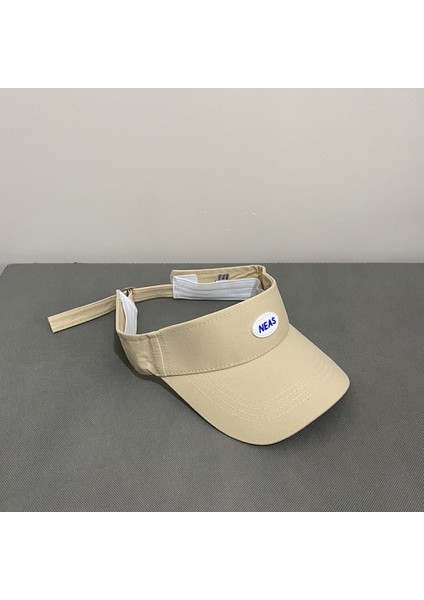 Boş Silindir Şapka Kadın Yaz Mektup Nakış Güneş Koruyucu Güneşlik Açık Doruğa Kap Erkekler (Bej) (Yurt Dışından)