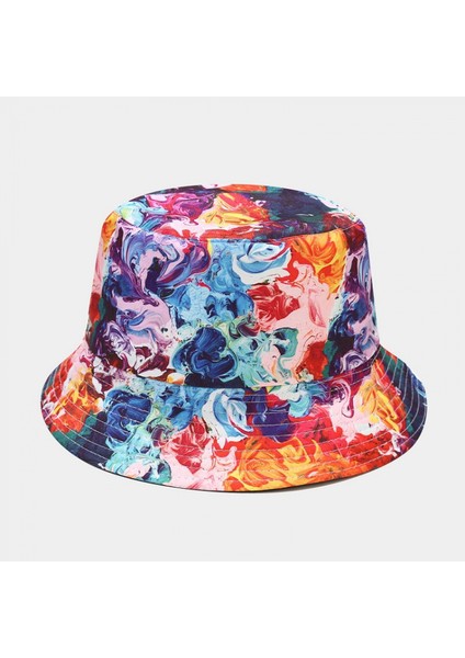 Kova Şapka Batik Geri Dönüşümlü Balıkçı Yaz Plaj Güneş Şapkaları Kadınlar Için (Yurt Dışından)
