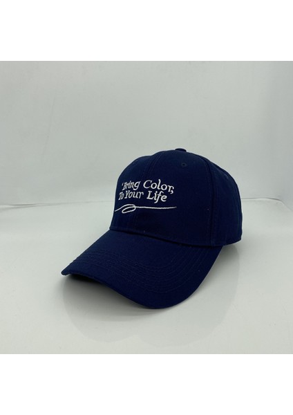 Şapka Niş Basit Işlemeli Mektup Kavisli Kenarlı Beyzbol Şapkası (Lacivert) (Yurt Dışından)