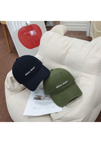 Letter Beyzbol Şapkası, Günlük Çok Yönlü Yumuşak Üst Başlık, Gri-Yeşil (Yurt Dışından) fiyatları