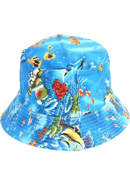 Unisex Baskılı Çift Taraflı Aşınmalı Çift Taraflı Balıkçı Şapka (HATF037) (Yurt Dışından)