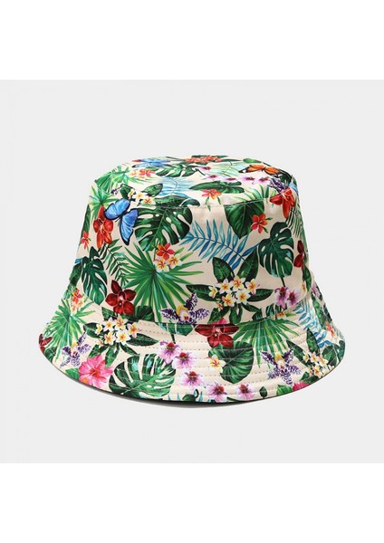 Toplanabilir Çift Taraflı Siyah Baskılı Balıkçı Kovalı Güneş Şapkası, Birçok Desen (Yurt Dışından)