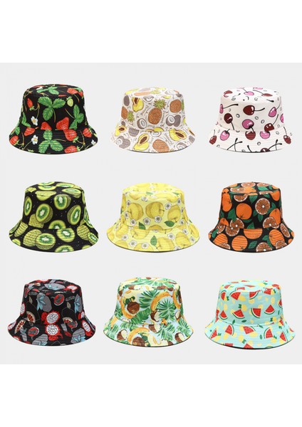 Kadınlar Için Sevimli Kova Şapka Plaj Balıkçı Şapkaları, Çift Taraflı Aşınma, Karpuz (Yurt Dışından) fiyatları
