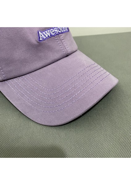 Şapka Kadın Basit Mektup Nakış Retro Yaz Güneşlik Rahat Vahşi Beyzbol Şapkası Erkekler (Kırmızı Beyaz) (Yurt Dışından) modelleri