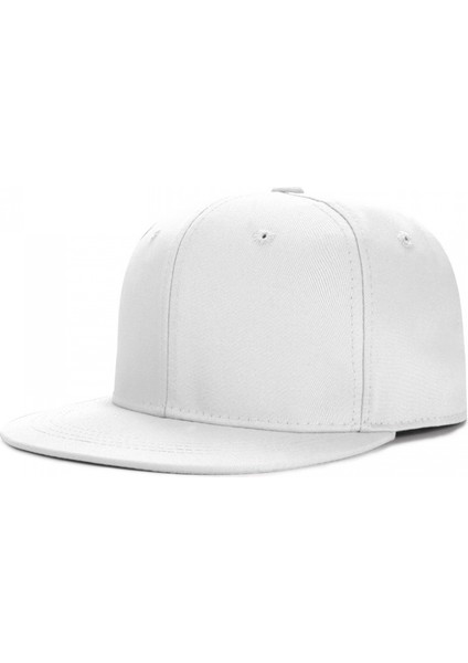 Klasik Snapback Şapka Hip Hop Düz Bill Vizör Kapağı - Unisex Yetişkin Ayarlanabilir Beyzbol Şapkaları, Beyaz (Yurt Dışından)