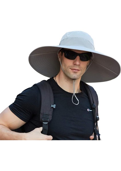 Ekstra Geniş Kenarlı Kova Şapka Balık Tutma, Yürüyüş ve Kamp Için Su Geçirmez Güneş Şapkası (Yurt Dışından)