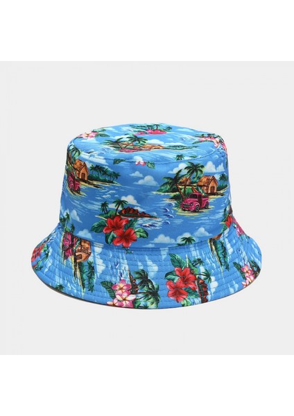 Kova Şapka Plaj Balıkçı Şapkaları Güneş Şapkası Kadın Erkek Geri Dönüşümlü Çift Taraflı Aşınma (Yurt Dışından)