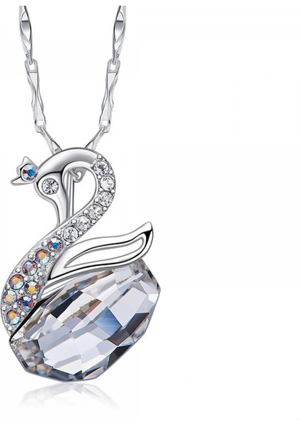Romantik Sevgililer Yeni Yıl Hediyesi Mücevher Kolye, Kristal Kolye Kolye Takı Kadınlar Için Birthstone Kolye Kadınlar Için, Kuğu (Yurt Dışından)