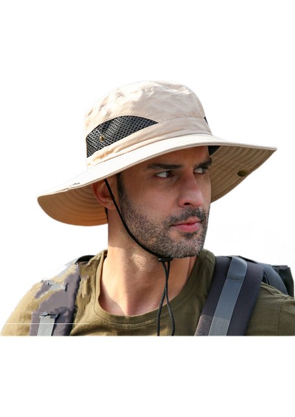 Pamuk Güneş Şapka Uv Koruma Yaz Şapka Plaj Şapka Safari Boonie Şapka Ayarlanabilir Çene Kayışı ile Katlanabilir Balıkçılık ŞAPKA-MZ019 (Yurt Dışından)