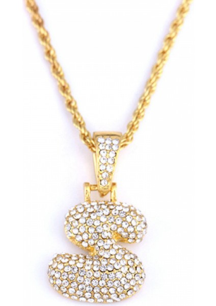 Kadınlar Için Altın Harf Zincir Kolye Kişiselleştirilmiş Ilk Isim Kolye Erkekler Paslanmaz Çelik Halat Zincir (Yurt Dışından)