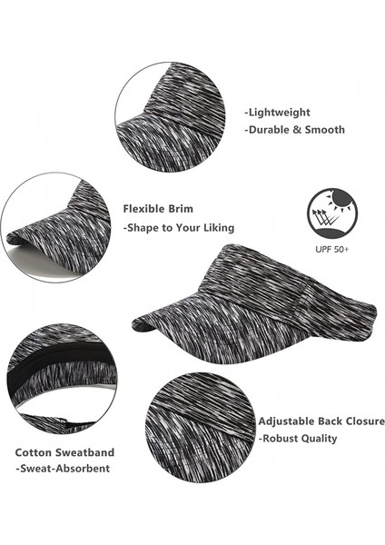 Kadın Erkek Için Spor Güneşlikler Yaz Uv Korumalı Ayarlanabilir Güneş Şapkası Şapkası, 2 Paket (Yurt Dışından) modelleri