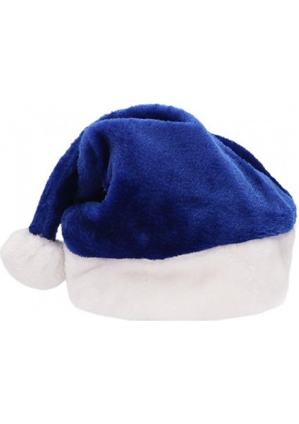 Mavi Peluş Tatil Noel Noel Baba Şapkası (Yurt Dışından)