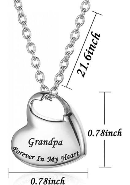 Avekı Kremasyon Urn Kolye Külleri Urn Takı Için, Sonsuza Kadar Kalbimde Oyma Paslanmaz Çelik Hatıra Su Geçirmez Anıt Kolye Dolum Kiti ile Anne ve Baba Için, Büyükbaba (Yurt Dışından) fiyatları