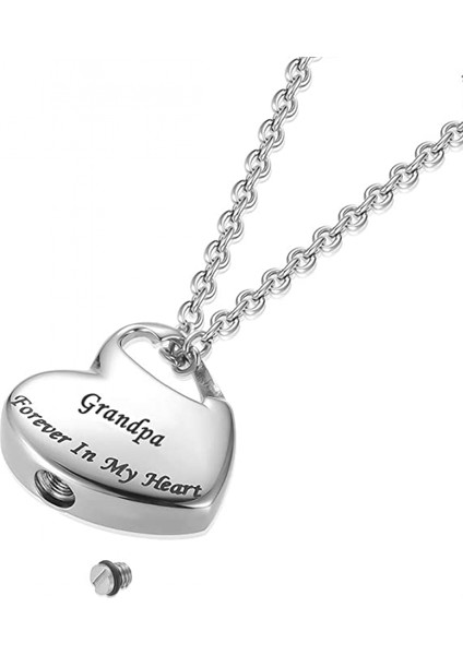 Avekı Kremasyon Urn Kolye Külleri Urn Takı Için, Sonsuza Kadar Kalbimde Oyma Paslanmaz Çelik Hatıra Su Geçirmez Anıt Kolye Dolum Kiti ile Anne ve Baba Için, Büyükbaba (Yurt Dışından) modelleri