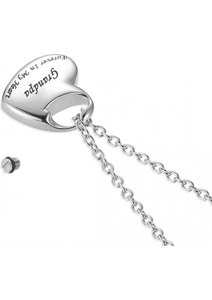 Avekı Kremasyon Urn Kolye Külleri Urn Takı Için, Sonsuza Kadar Kalbimde Oyma Paslanmaz Çelik Hatıra Su Geçirmez Anıt Kolye Dolum Kiti ile Anne ve Baba Için, Büyükbaba (Yurt Dışından) fırsatları