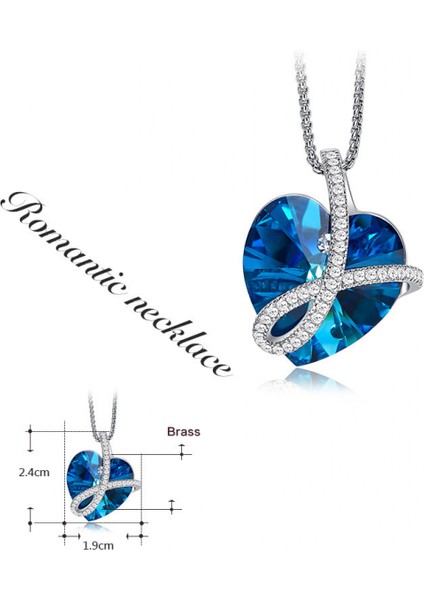 Romantik Sevgililer Yeni Yıl Hediyesi Mücevher Kolye, Kadınlar Için Kristal Kolye Kolye Takı Kadınlar Için Birthstone Kolye, Okyanusun Kalbi (Yurt Dışından) modelleri
