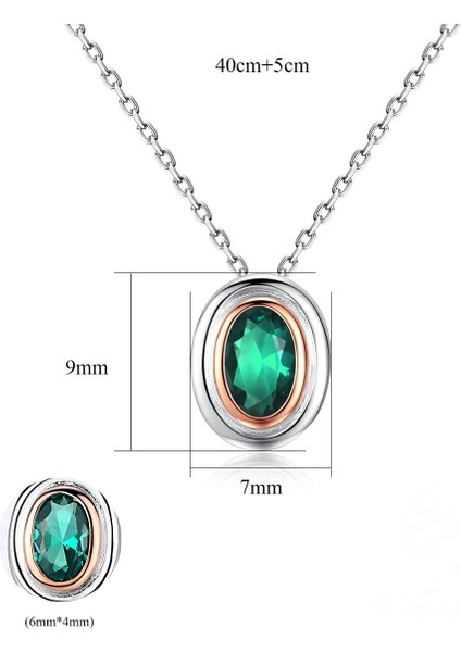 925 Ayar Gümüş Zümrüt Kolye Kolye Taş Birthstone Kadınlar Için 18 Inç Gümüş Zincir ile (Yurt Dışından) modelleri
