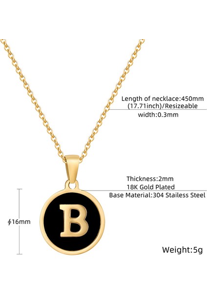Kişiselleştirilmiş Ilk Kolye 18 K Altın Kaplama Paslanmaz Çelik Para Kolye Mektup Kolye Kadınlar Kızlar Için Unutulmaz Monogram Adı Kolye (Yurt Dışından) fiyatları