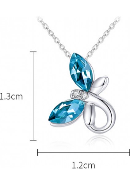 Romantik Sevgililer Yeni Yıl Hediyesi Mücevher Kolye, Kadınlar Için Kristal Kolye Kolye Takı Kadınlar Için Birthstone Kolye, Kelebek (Yurt Dışından)