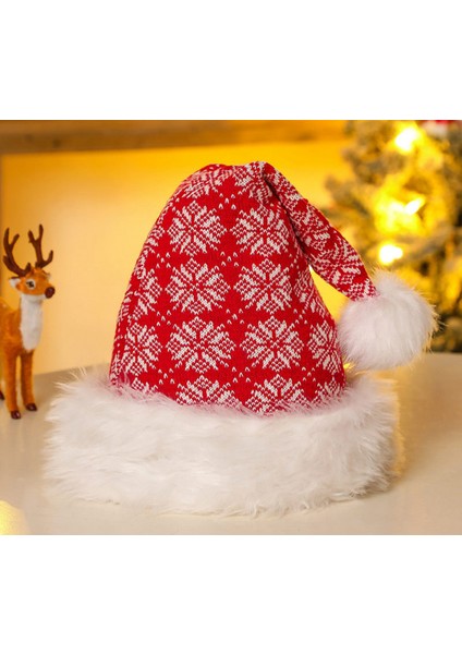 Paket Noel Şapka Karikatür Şapka Noel Kostüm Partisi ve Tatil Etkinliği Için Lüks Peluş Şapka (Kırmızı Kar Tanesi Peluş Şapka) (Yurt Dışından)