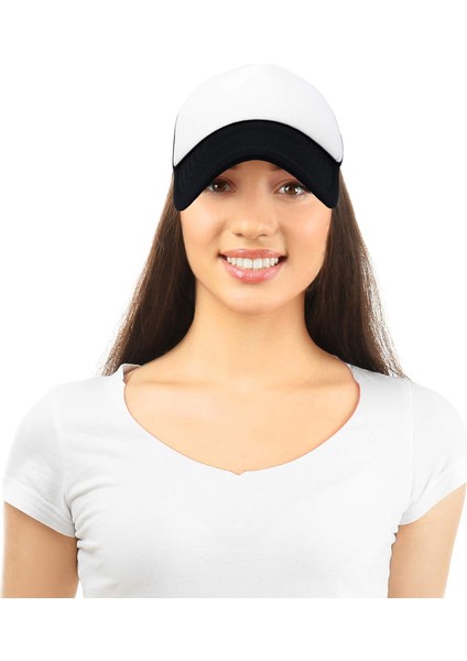 Iki Renkli Kamyon Şoförü Şapkası Ayarlanabilir Snapback Askılı Yazlık Örgü Şapka (Yurt Dışından)