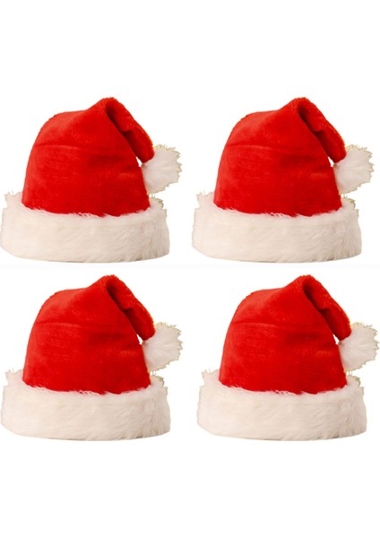 4 Paket Noel Şapka Karikatür Şapka Noel Kostüm Partisi ve Tatil Etkinliği Için Lüks Peluş Şapka (Peluş Şapka) (Yurt Dışından)