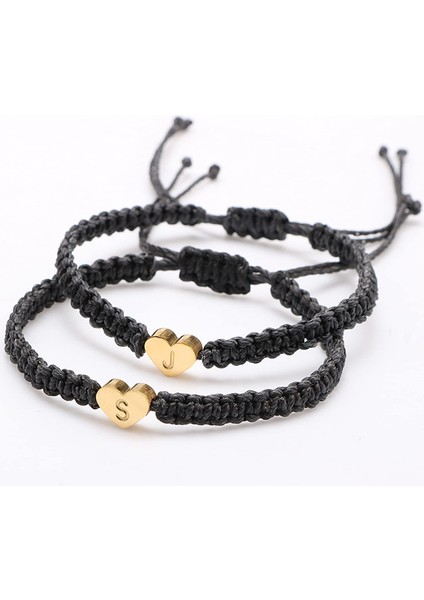 Wekity 18 K Altın Ilk A Harfi Kalp Charm Bilezikler Kadınlar Için Genç Kızlar El Yapımı Halat Örgülü Ayarlanabilir Takı Kişiselleştirilmiş Doğum Günü Hediyeleri (Yurt Dışından) modelleri