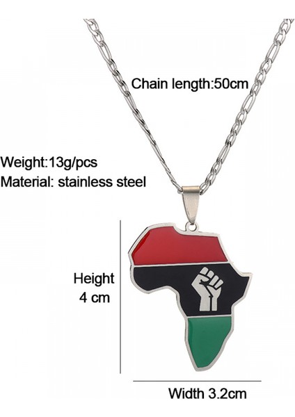 Paslanmaz Çelik Kolye Takı, Afrika Haritası Yumruk Kolye, Erkekler ve Kadınlar Için Moda Aksesuarları, Aile Veya Arkadaşlar Için En Iyi Hediye (Çelik Rengi) (Yurt Dışından) modelleri
