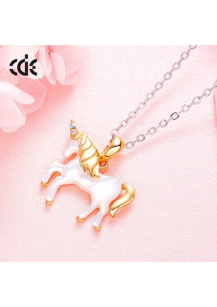 S925 Gümüş Şanslı Unicornlove Kalp Kolye Kadın Kızı Kız Arkadaşı Için (Yurt Dışından) modelleri