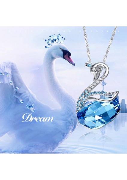 Romantik Sevgililer Yeni Yıl Hediyesi Mücevher Kolye, Kristal Kolye Kolye Takı Kadınlar Için Birthstone Kolye Kadınlar Için, Kuğu (Yurt Dışından)