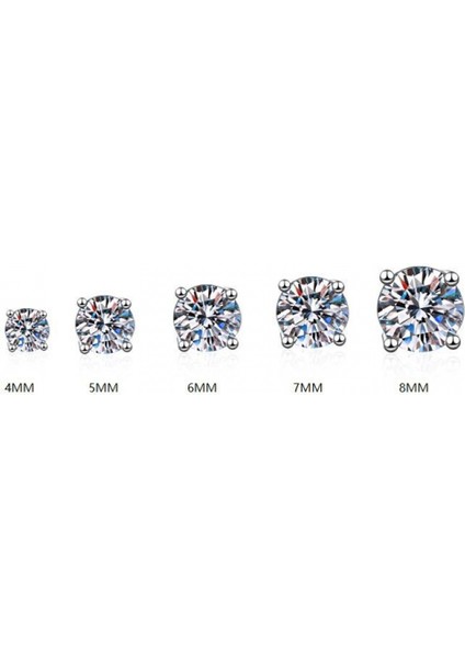 4 Çift Som Gümüş Hakiki Veya Yaldızlı Oluşturulmuş Kakmalı Zirkon Saplama Küpe, 4mm-8mm Moda Saplama Küpe, Sevgililer Günü, Anneler Günü ve Doğum Günü Hediyesi Olarak (Altın) (Yurt Dışından)