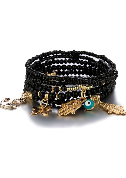 4 Takım Bohemian Ahşap Boncuk Bilezik Seti Kadınlar Için Çok Katmanlı Püskül Istiflenebilir Boncuklu Charm Streç Bildirimi Bilezik Seti (Yurt Dışından) fırsatları