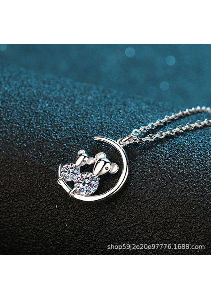 Mozanit Fare Kolye Kolye S925 Gümüş D Renk Kadınlar Için Ideal Kesim Pırlanta Kolye (Yurt Dışından) modelleri