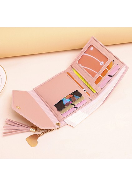 Women's Wallet Ladies Purse, Small Cash Walle, Tassels Pu Leather Multi-Slots Short Money Bag Clutch Holder Case For Girls With Rabbit-Shaped Metal Tassels Pendant Gift Bifold (Yurt Dışından) fırsatları