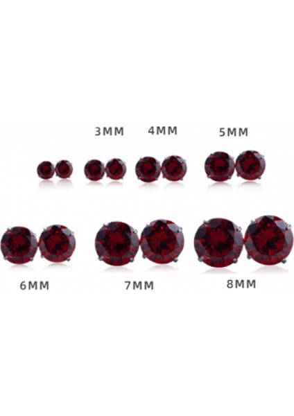 7 Paket 2,5 mm Ila 8 mm Arası Gümüş Hakiki Veya Oluşturulmuş Renkli Zirkon Saplama Küpe, Sevgililer Günü, Anneler Günü ve Doğum Günü Hediyesi Olarak (Koyu Mor) (Yurt Dışından)