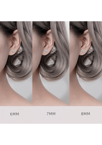 7 Paket 2,5 mm Ila 8 mm Arası Gümüş Hakiki Veya Oluşturulmuş Renkli Zirkon Saplama Küpe, Sevgililer Günü, Anneler Günü ve Doğum Günü Hediyesi Olarak (Koyu Mor) (Yurt Dışından)