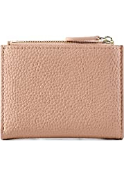 Fermuarlı Cep Üç Katlı Küçük Cüzdan Kart Sahibinin Kımlık Pencere Çanta Kadınlar Bayanlar Için Bozuk Para Kesesi (Pembe, Lychee Desen) (Yurt Dışından) modelleri