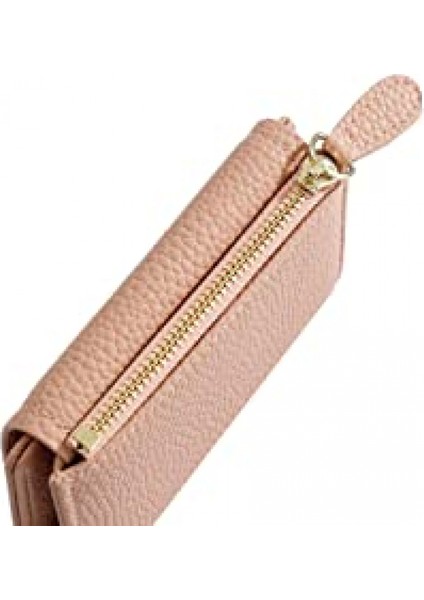 Fermuarlı Cep Üç Katlı Küçük Cüzdan Kart Sahibinin Kımlık Pencere Çanta Kadınlar Bayanlar Için Bozuk Para Kesesi (Pembe, Lychee Desen) (Yurt Dışından) fırsatları