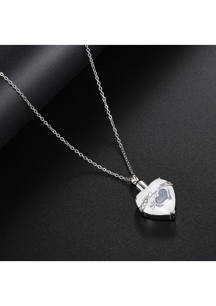 Hatıra Takı Birthstone Kristal Urn Kolye Kalp Anıt Hatıra Kolye Kül Tutucu Kremasyon Takı Külleri (Sütlü) (Yurt Dışından)