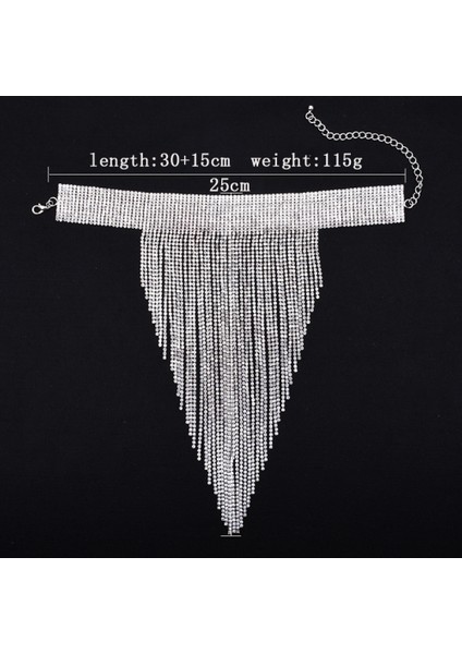 Kadınlar Için Rhinestone Bildirimi Kolye, Püskül Önlük Gerdanlık Yaka Parti Resmi Için Tıknaz Kostüm Takı (Yurt Dışından) modelleri