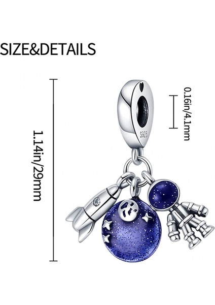 Avekı Bilezikler Için 925 Ayar Gümüş Charm Avrupa Bilezikler Için Nazar Seyahat Dangle Charms Kolye Kolye Boncuk Takı Hediye Kadın Genç Kızlar Için, Galaxy Charm (Yurt Dışından) fırsatları
