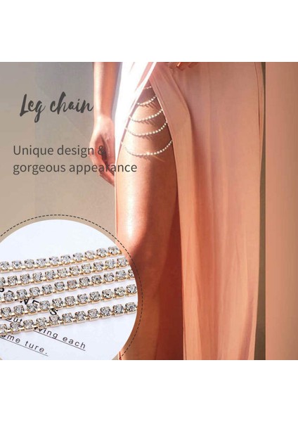 Avekı Boho Kristal Bacak Zincirleri Taklidi Vücut Zinciri Rave Parti Uyluk Zinciri Vücut Takı Aksesuarları Kadınlar ve Kızlar Için, Stil A-Altın (Yurt Dışından) fiyatları