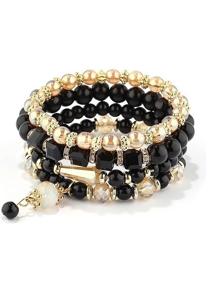 1 Adet Bohemian Istiflenebilir Boncuk Bilezikler Kadın Erkek Çok Katmanlı Bilezik Seti Kolye Çekicilik Streç Bilezik (Yurt Dışından)