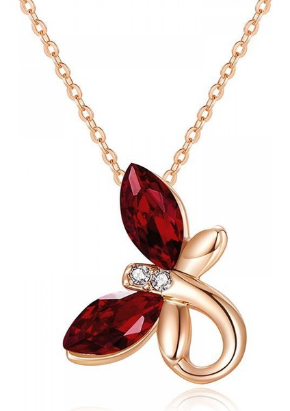 Romantik Sevgililer Yeni Yıl Hediyesi Mücevher Kolye, Kadınlar Için Kristal Kolye Kolye Takı Kadınlar Için Birthstone Kolye, Kelebek (Yurt Dışından)