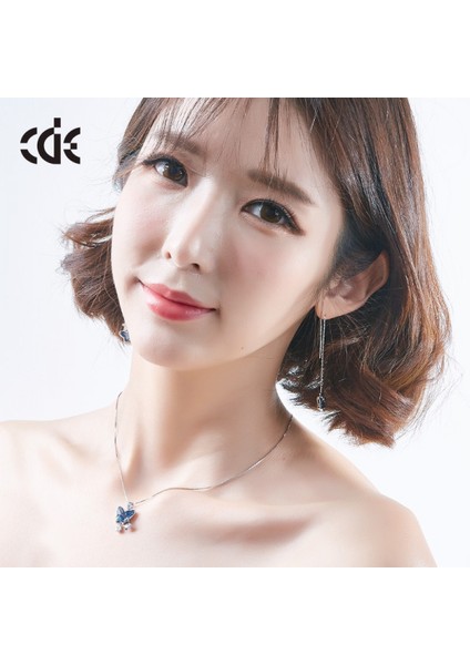 Romantik Sevgililer Yeni Yıl Hediyesi Mücevher Kolye, Kadınlar Için Kristal Kolye Kolye Takı Kadınlar Için Birthstone Kolye, Kelebek (Yurt Dışından) modelleri