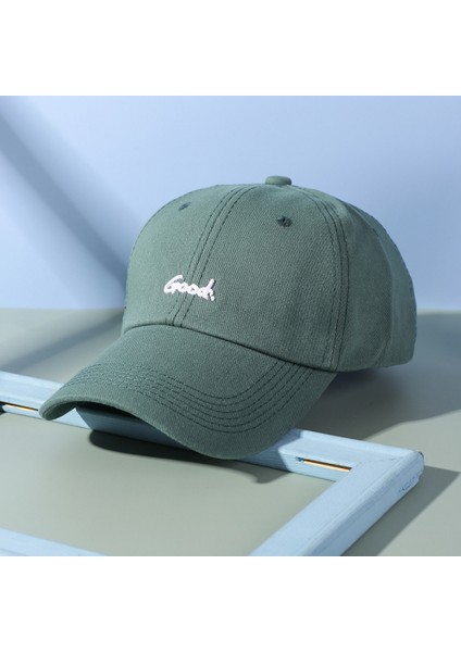 Beyzbol Şapkası Yıkanmış Tam Kapak Yıpranmış Güneş Şapkası Erkek ve Kadın Yeni Şapka (Yeşil) (Yurt Dışından)