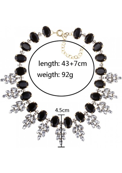 Kadın Kolye Kristal Yaprak Kolye Klavikula Zincirleri Moda Vintage Aksesuarları Kristal Düğün Parti Takı Kadın Kızlar Için (Siyah) (Yurt Dışından) fiyatları