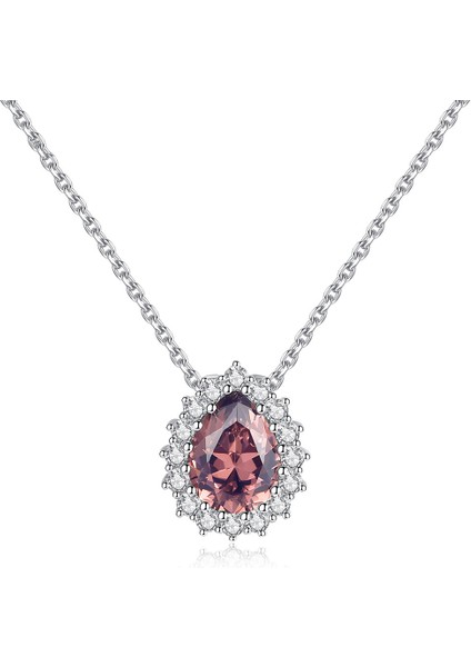 925 Ayar Gümüş Kristal Kolye Kolye 6.50 Ct Armut Şekli Taş Birthstone Kadınlar Için (Yurt Dışından)
