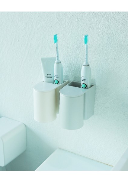 Elektrikli Diş Fırçası Tutucusu, Yumruksuz Duvara Monte Plastik Gargara Kabı, Diş Macunu ve Diş Fırçası Seti, Banyo Depolama Rafı (Yurt Dışından) fırsatları