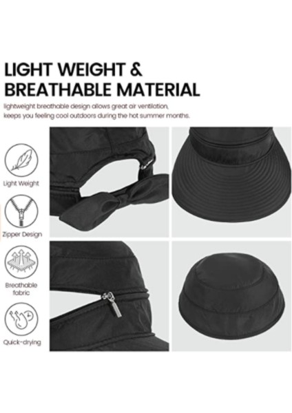 Kadın Upf 50+ Uv Güneş Korumalı Dönüştürülebilir Plaj Şapkası Plaj, Balık Tutma, Yürüyüş, Kamp, Seyahat Için (Beyaz) (Yurt Dışından) fırsatları